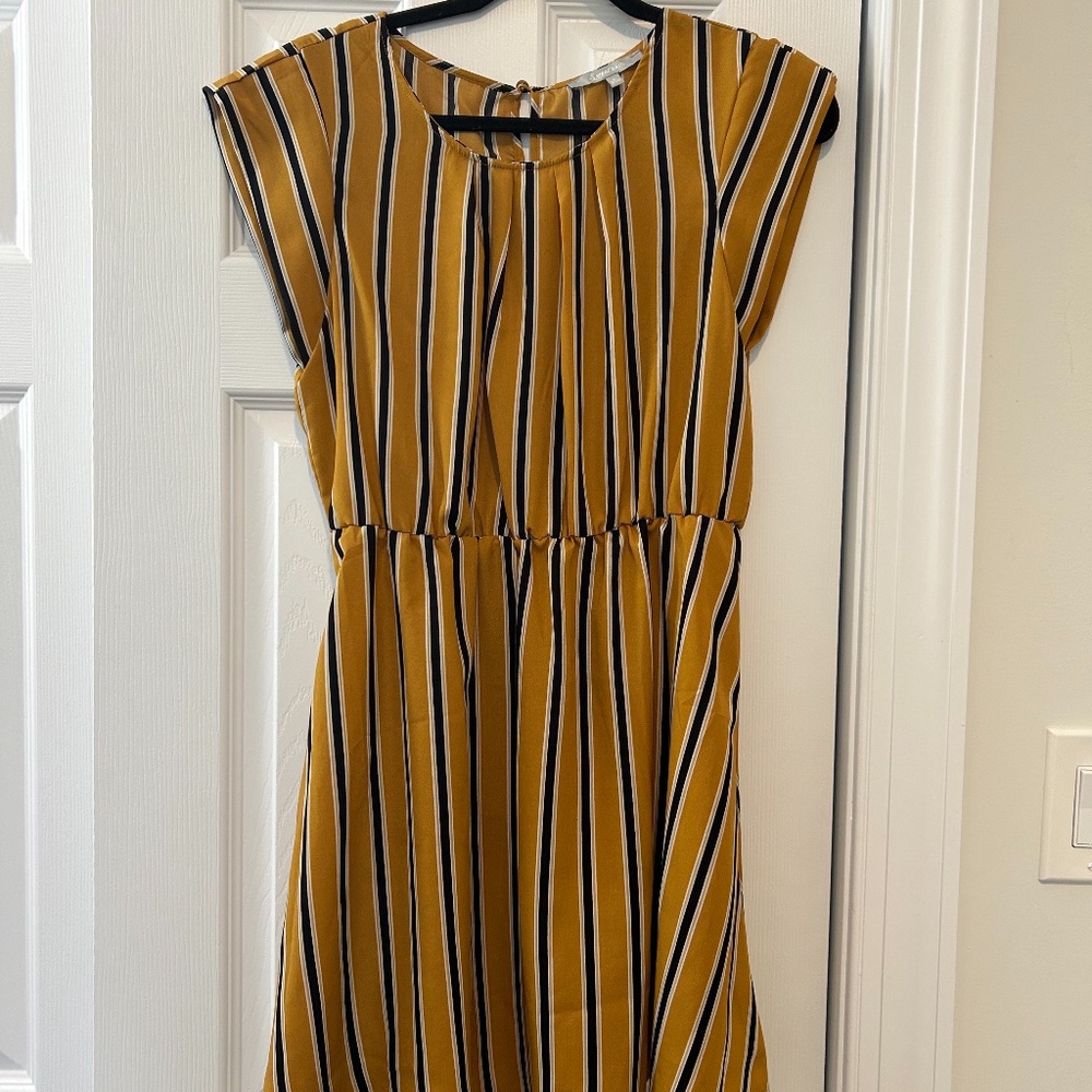 Gold and Black Stripped Mini Dress Size Large